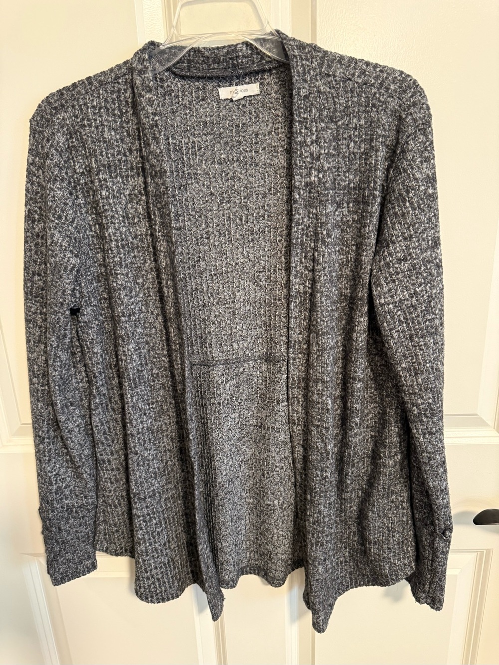 Maurices Charcoal Gray Open-Front Knit Cardigan